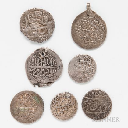 Seven Islamic Silver Coins