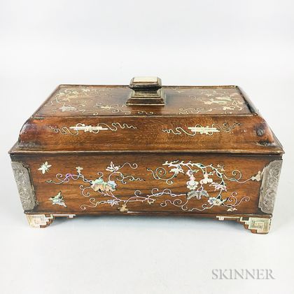 Mother-of-pearl-inlaid Scholar's Box and Cover