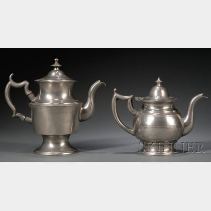 Two Pewter Teapots