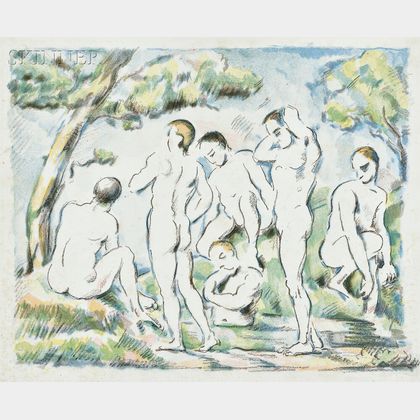 Paul Cézanne (French, 1839-1906) Les baigneurs - petite planche