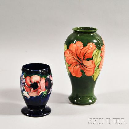 Two Modern Moorcroft Pottery Vases