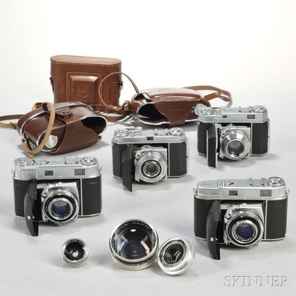 Four Kodak Retina Cameras and Three Additional Lenses