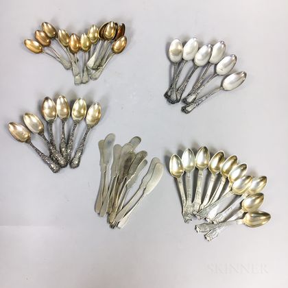 Group of Sterling Silver Demitasse Spoons and Butter Knives