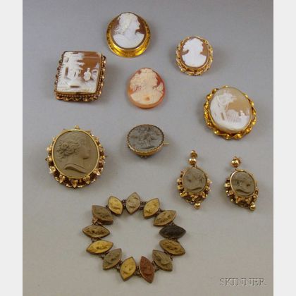 Group of Assorted Cameo Jewelry