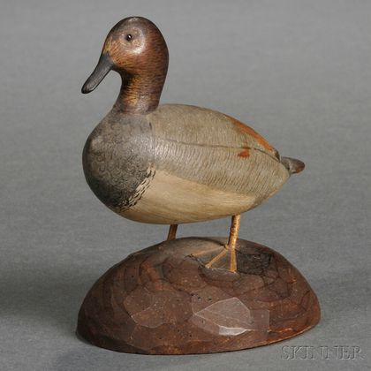 Carved Miniature Canvas Back Duck Decoy