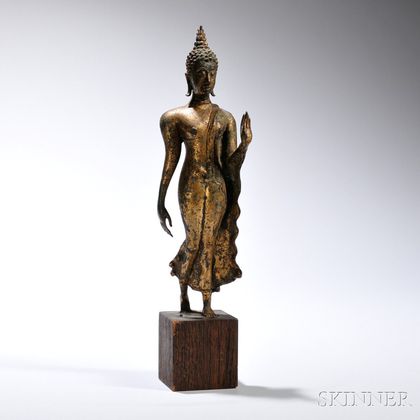Gilt-bronze Statue of Walking Buddha
