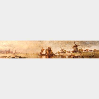 Walter Franklin Lansil (American, 1846-1933) The Meuse at Dordrecht, Holland