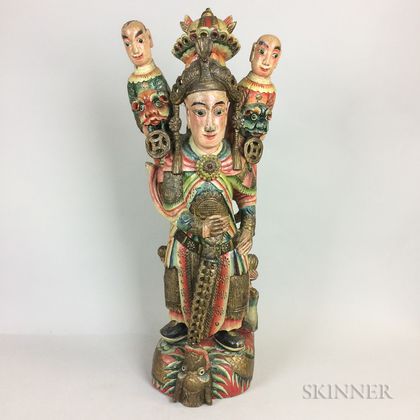 Contemporary Polychrome Painted and Carved Figure