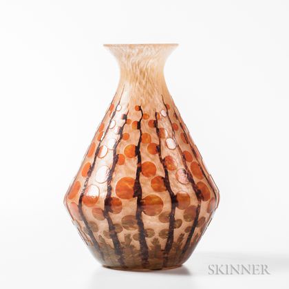 Le Verre Francais Cameo Glass Vase