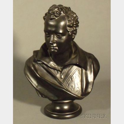 Black Glazed Parian Bust of Byron