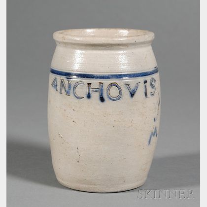 Small Stoneware "ANCHOVIS" Jar
