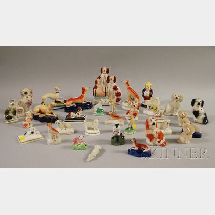 Thirty-two Mostly Staffordshire Animals and Figures