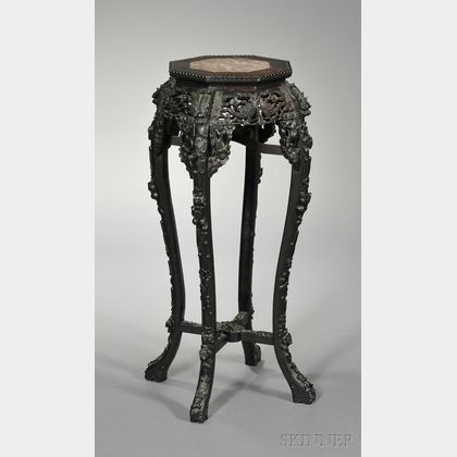 Ebonized and Marble-top Stand