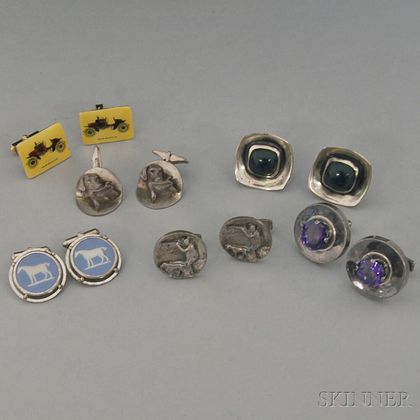 Six Assorted Pairs of Cuff Links