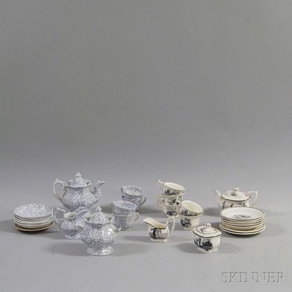 Two Miniature Child's Ceramic Tea Sets