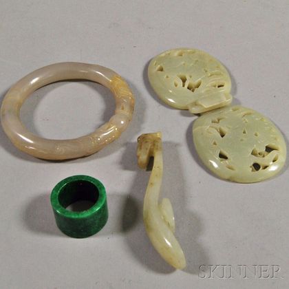 Four Jade and Hardstone Items