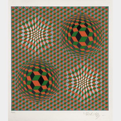 Victor Vasarely (Hungarian/French, 1906-1997) Three Compositions