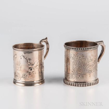 Two American Silver Christening Cups