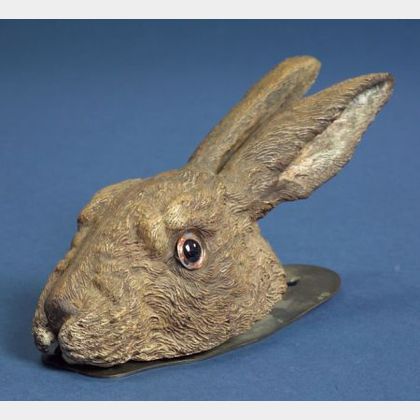 Austrian Cold Painted Bronze Rabbit-form Paper Clip