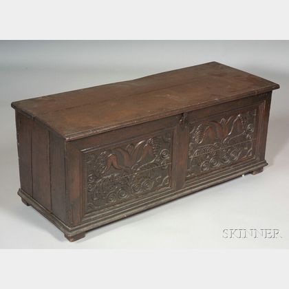 Continental Baroque-style Carved Oak Blanket Chest