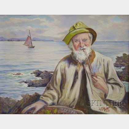 Framed Oil on Canvas, Old Man of the Sea, 