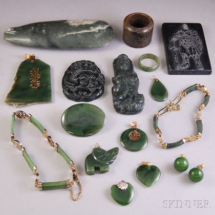 Small Group of Jade and Hardstone Jewelry