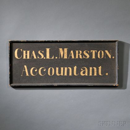 "CHAS. L.MARSTON./Accountant." Trade Sign
