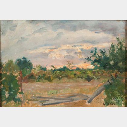 Gaston Sébire (French, 1920-2001) Sunset Landscape.