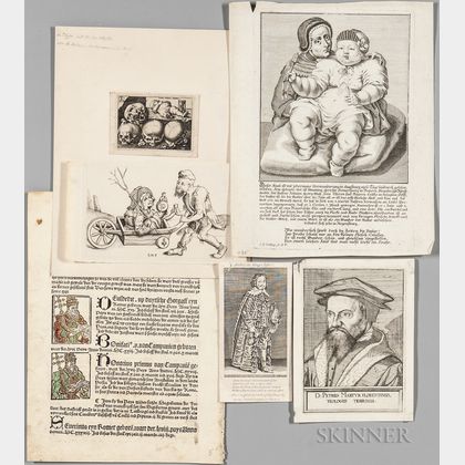 Woodcuts, Engravings, Illustrations Cut from Books, Approximately Forty Pieces, 15th-19th century.