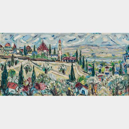 Amos Yaskil (Israeli, b. 1935) View of Jerusalem