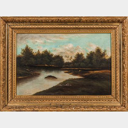 American School, 19th Century Landscape with a Quiet River