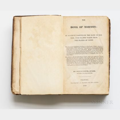 The Book of Mormon: an Account Written by the Hand of Mormon, upon Plates Taken from the Plates of Nephi.