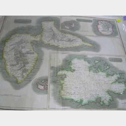 Kirkwood & Son Hand-colored Lithograph Map of West India Islands
