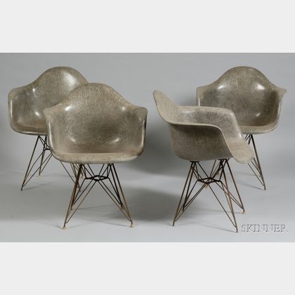 Four Charles and Ray Eames Eiffel Chairs