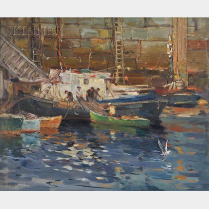 Antonio Cirino (American, 1889-1983) Day's Catch at the Docks