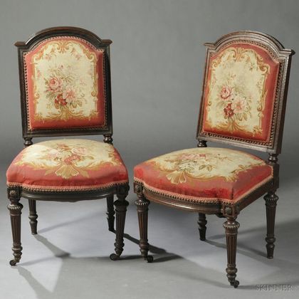 Twelve Napoleon III Chestnut Side Chairs