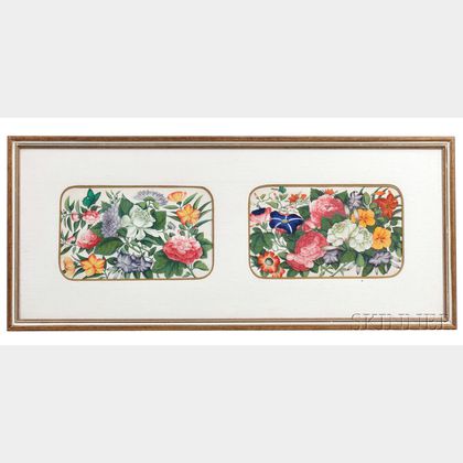 Chinese School, 19th Century Pair of Floral Still Lifes