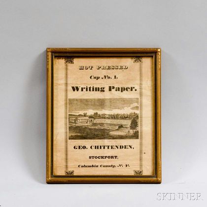 Framed George Chittenden Writing Paper Broadside