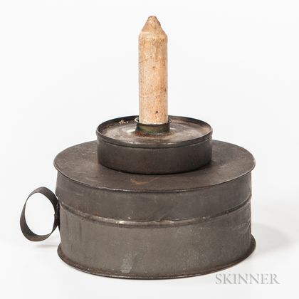 Tin Tinderbox and Candleholder
