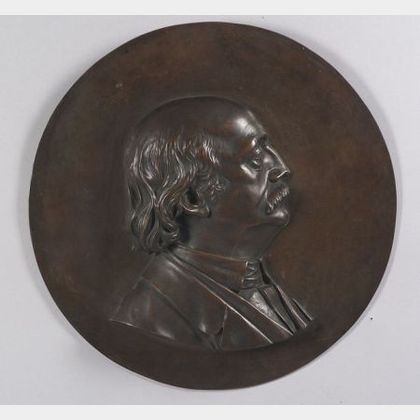 Cast Bronze Portrait Plaque of Civil War Major General Benjamin Butler