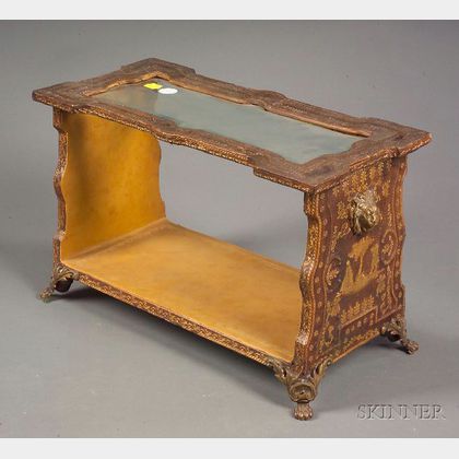 Continental Neoclassical Gilt-tooled Leather Covered Table Book Stand