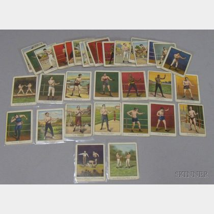 Thirty-three Mecca Cigarettes Champion Athlete and Prize Fighter Series Cards