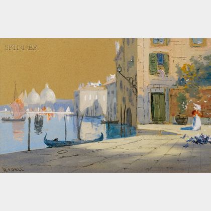W. F. Dell (American, 19th/20th Century) Lot of Two Venetian Scenes