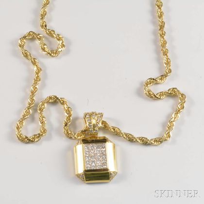 18kt Gold and Diamond Pendant