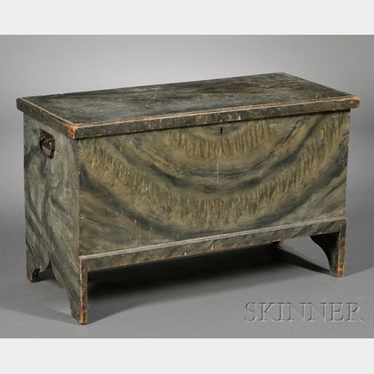 Diminutive Paint-decorated Pine Six-board Chest
