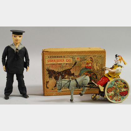 Lehmann Tin Toy Sailor and The Balky Mule in Box