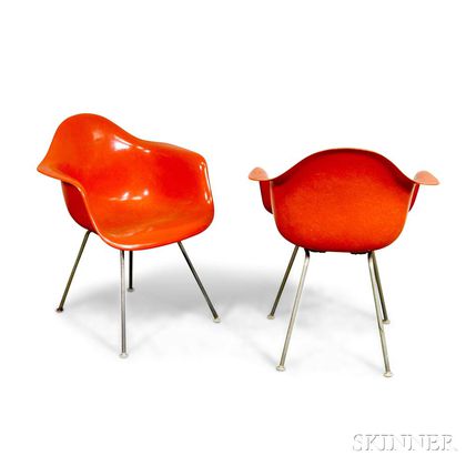 Pair of Charles and Ray Eames DCM Armchairs
