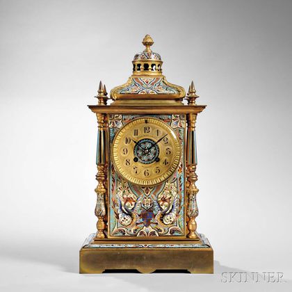 French Champleve Shelf Clock