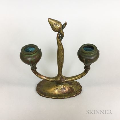 Tiffany Studios Bronze Double Candelabra