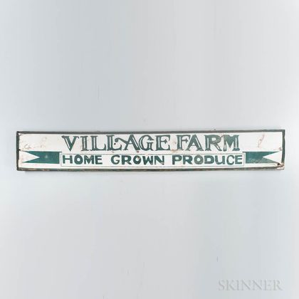 Painted "VILLAGE FARM HOME GROWN PRODUCE" Sign